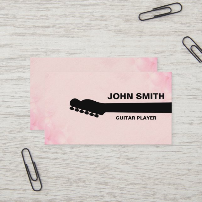 Guitar Teacher Musical Musician Personalized Business Card (Front/Back In Situ)