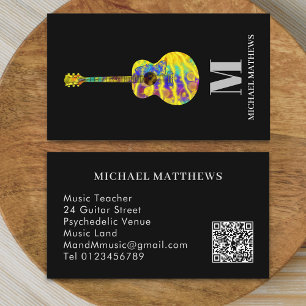 Guitar Teacher Professional Musician QR Code Business Card