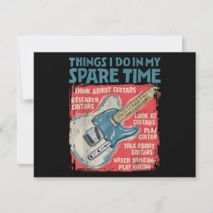Guitar Things I Do In My Spare Time Funny Electric Holiday Card