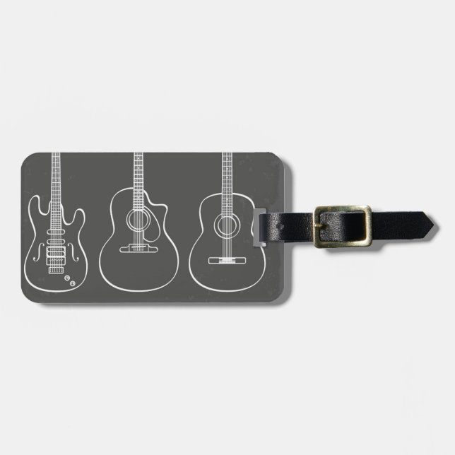 Guitar trio retro grunge music luggage tag (Front Horizontal)