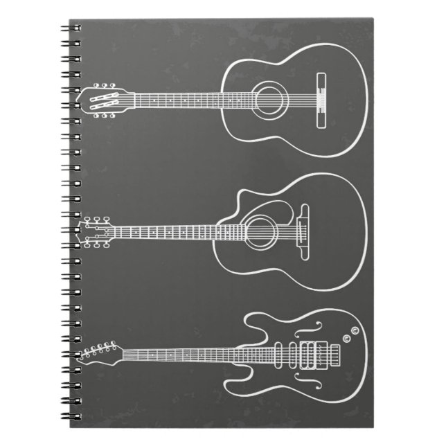Guitar trio retro grunge music notebook (Front)