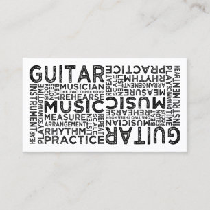 Guitar Typography Business Card