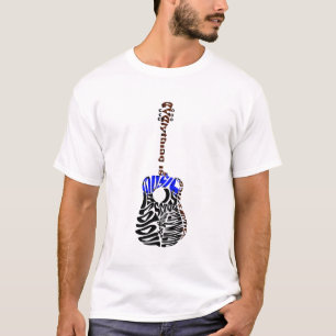 Guitar Typography Men´s T-shirt White