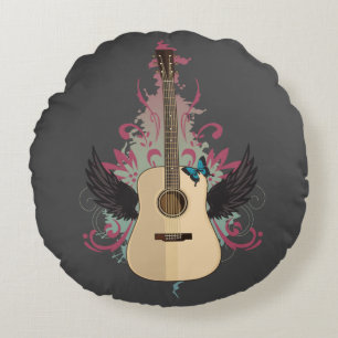 Guitar Vibes Round Pillow
