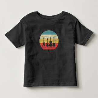 Guitar Vintage Retro Sunset Guitar Music Gift Toddler T-shirt