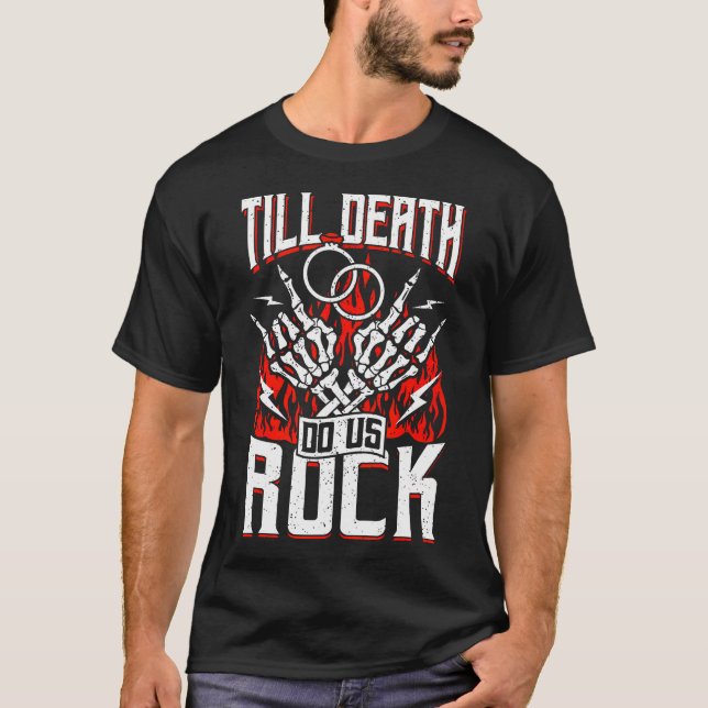 Guitar Wedding Theme Rock N Roll Bride T-Shirt (Front)