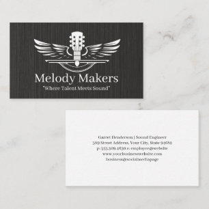 Guitar Wings Logo   Music Business Card