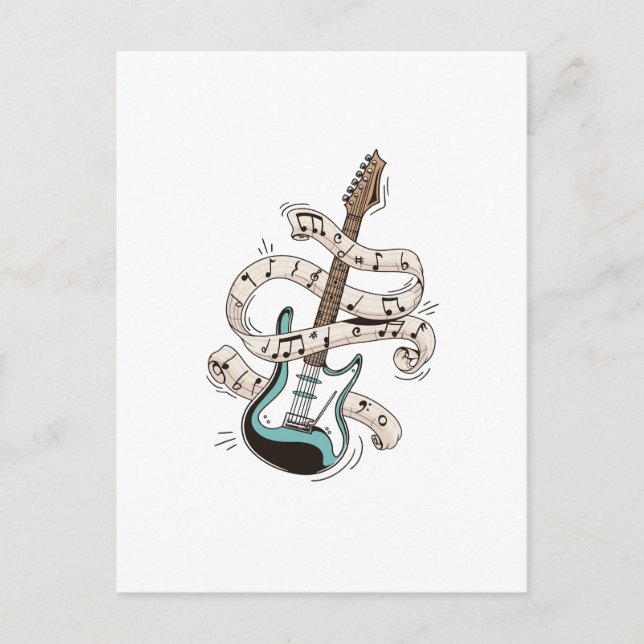 guitar with notes postcard (Front)