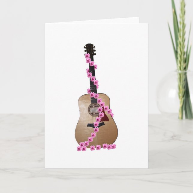 Guitar with roses notecard (Front)