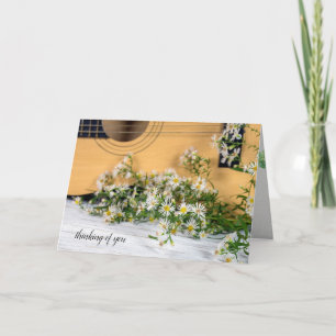 guitar with wildflowers card