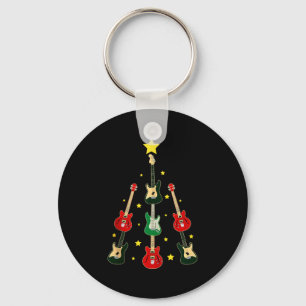 Guitar Xmas Tree Musical Guitar Lovers Guitarist C Keychain