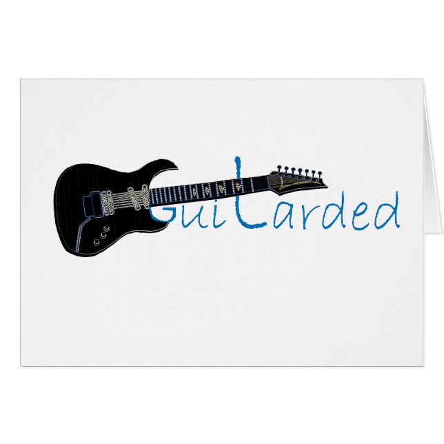 Guitarded Black Electric Guitar (Front Horizontal)