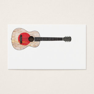 Guitare acoustique âgée et utilisée de drapeau