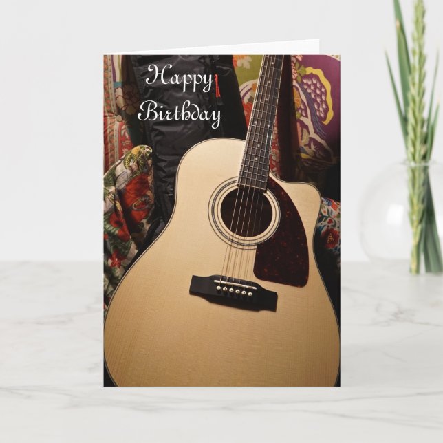 Guitare acoustique Bonne carte d'anniversaire (Devant)