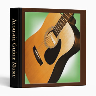 Guitare acoustique Classeur vert et musique Brown