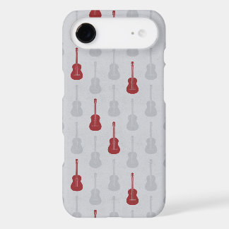 Guitare acoustique grungeuse pois blancs rouges