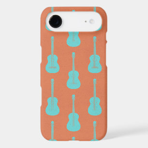 Guitare acoustique grungeuse pois verts orange