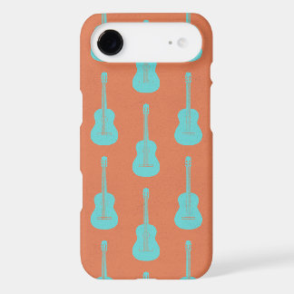 Guitare acoustique grungeuse pois verts orange