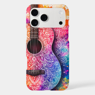 Guitare Acoustique Mandala Aquarelle Vibrante