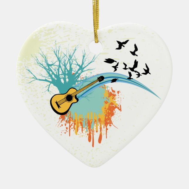 Guitare acoustique ornements personnalisés (Devant)
