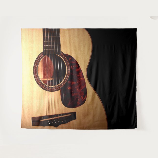 Guitare acoustique tendance Tapisserie champêtre (Devant (Horizontal))
