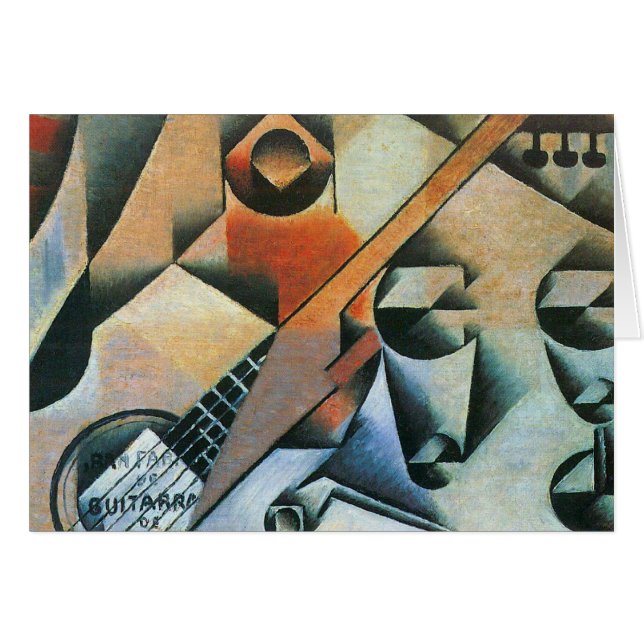 Guitare (Banjo) et lunettes, Juan Gris, Art Vintag (Devant horizontal)