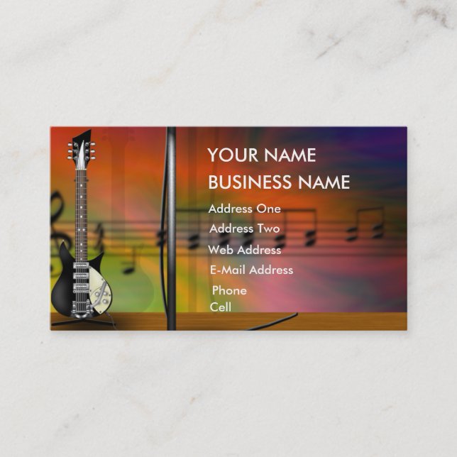 Guitare - Carte de visite de musique (Devant)