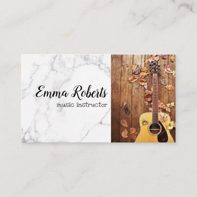 Guitare | Carte de visite d'instructeur de musique (Devant)