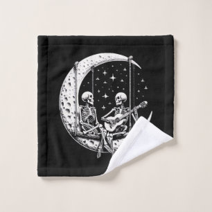 Guitare de lune de couple de squelettes