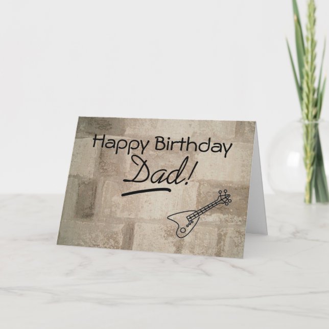 Guitare Jouer Papa Carte Anniversaire (Devant)