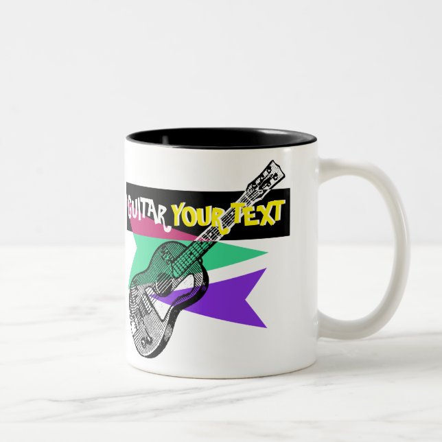 Guitare Légende Retro Illustration Mug personnalis (Droit)