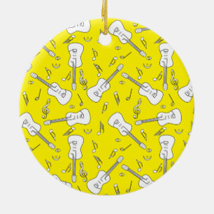 Guitare Lines Notes musicales Ornement céramique