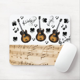 Guitare Music Notes Mouse Pad! Tapis de souris