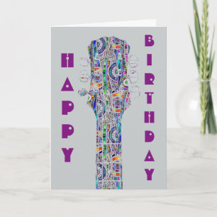 Guitare Psychédélique Jouer Sur Carte Anniversaire