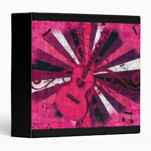 Guitare rose, classeur de musique