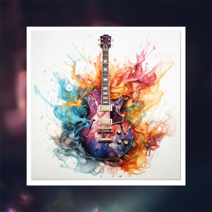 Guitares à éclaboussures psychédéliques Photo Art 