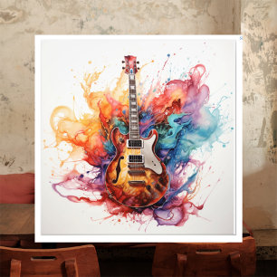 Guitares Psychedéliques Éclaboussantes Photo Art #