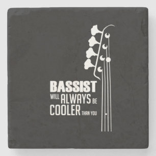 Guitarist Bassist Will Always Cooler Than You Xmas Stone Coaster