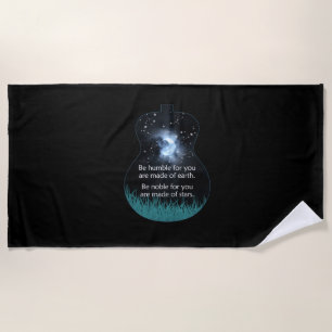 Guitarist Be Humble For You Are Made Of Earth Xmas Beach Towel