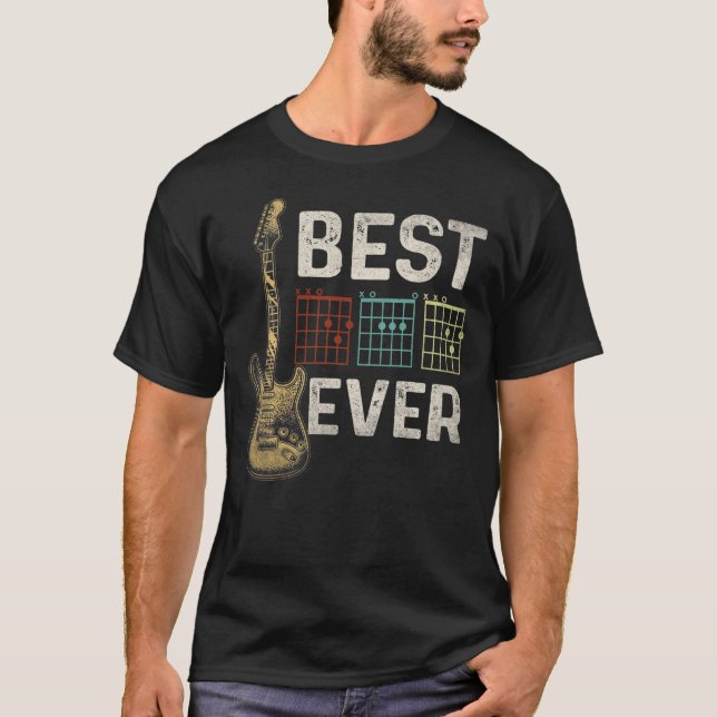 Guitarist Best Dad Ever Guitar Dad Chord Men Gift T-Shirt (Front)