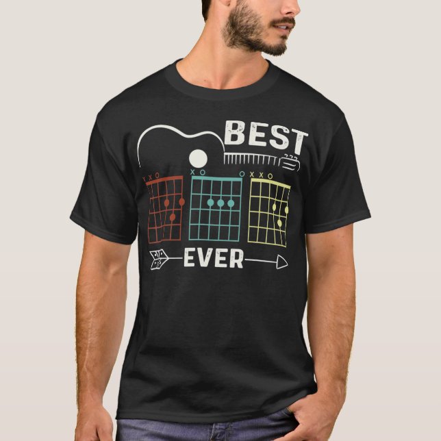 Guitarist Best Dad Ever Guitar Dad Chord Rock Fath T-Shirt (Front)