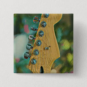 guitarist birthday gift 2 inch square button