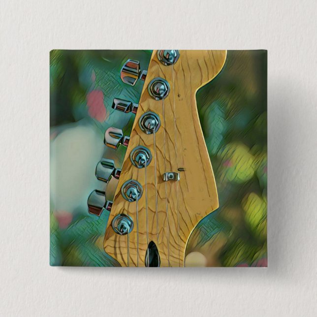guitarist birthday gift 2 inch square button (Front)