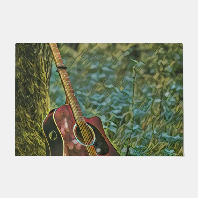 Guitarist birthday gift doormat (Front)