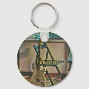 guitarist birthday gift keychain