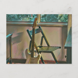 guitarist birthday gift postcard