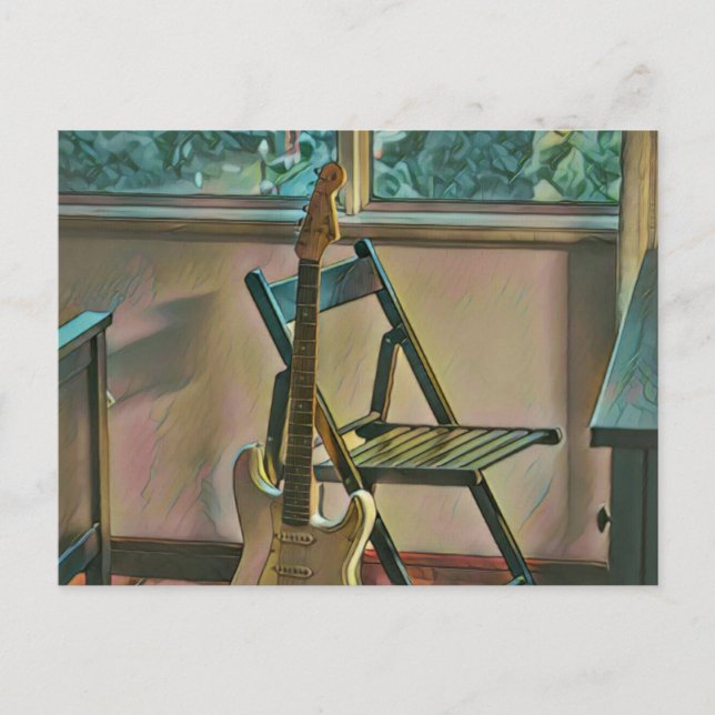 guitarist birthday gift postcard (Front)