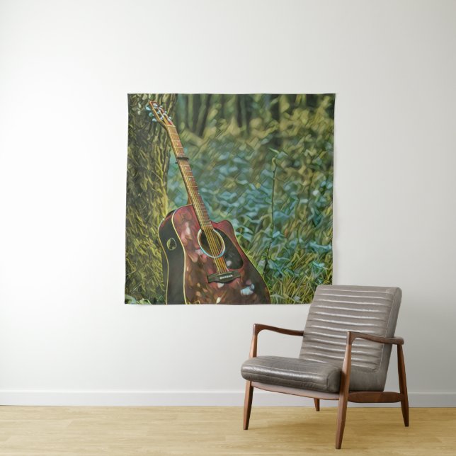 Guitarist birthday gift tapestry (In Situ)