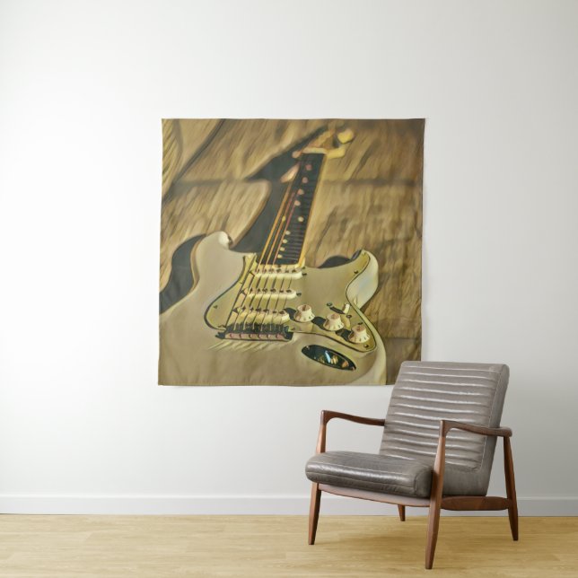 Guitarist birthday gift tapestry (In Situ)