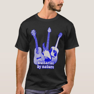 Guitarist by nature. retro blue guitars T-Shirt